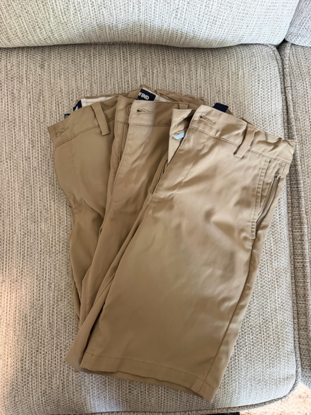 Lands' End Tan Kids' Uniform Shorts/ Lot of 3 - Picture 2 of 6